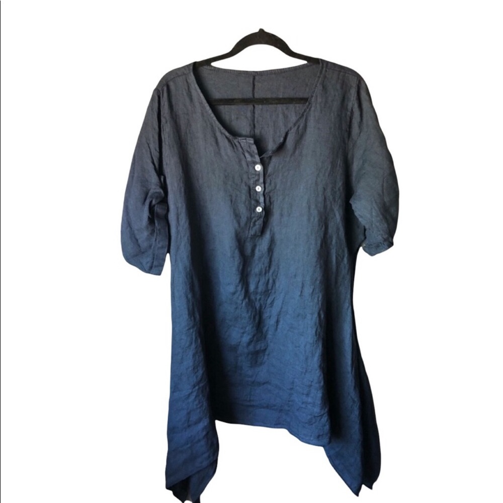 Made in Italy 100% Linen Tunic Top